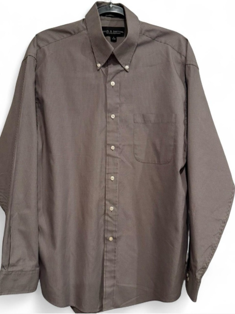 Croft & Barrow Classic Gray/White  Button-Down Men's Shirt 16 34/35